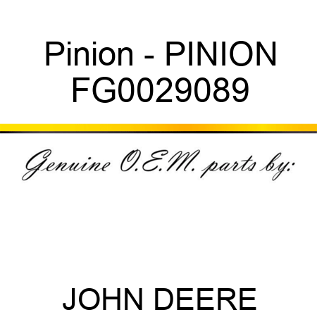 Pinion - PINION FG0029089