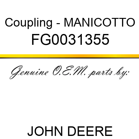 Coupling - MANICOTTO FG0031355