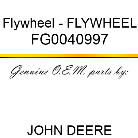 Flywheel - FLYWHEEL FG0040997