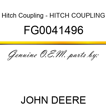 Hitch Coupling - HITCH COUPLING FG0041496