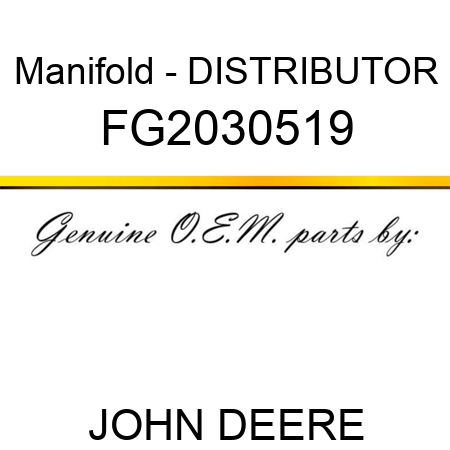 Manifold - DISTRIBUTOR FG2030519