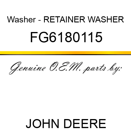 Washer - RETAINER WASHER FG6180115