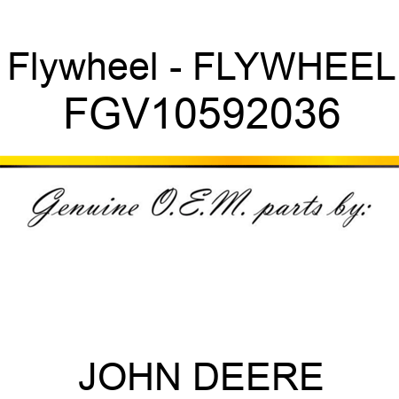 Flywheel - FLYWHEEL FGV10592036