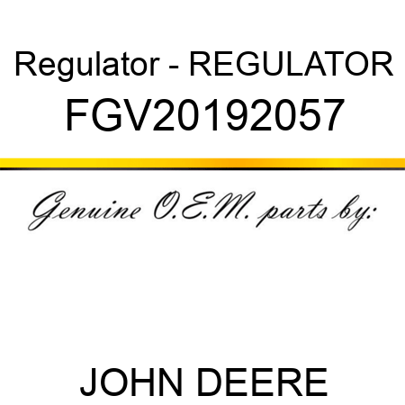 Regulator - REGULATOR FGV20192057