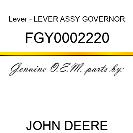 Lever - LEVER ASSY, GOVERNOR FGY0002220