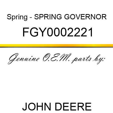 Spring - SPRING, GOVERNOR FGY0002221