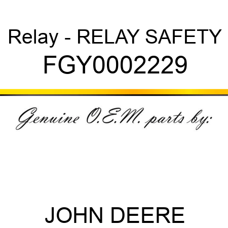 Relay - RELAY, SAFETY FGY0002229
