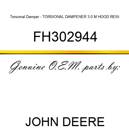 Torsional Damper - TORSIONAL DAMPENER, 3.0 M HOOD REIN FH302944