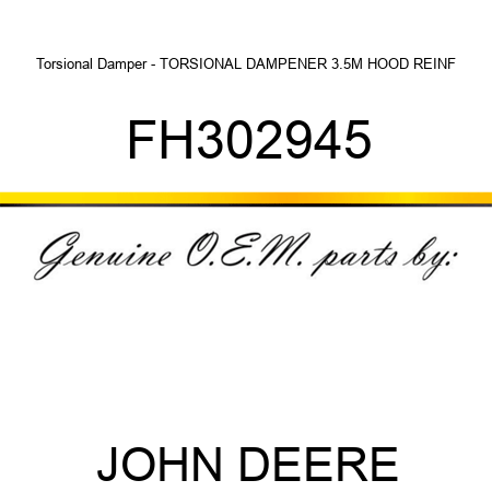 Torsional Damper - TORSIONAL DAMPENER, 3.5M HOOD REINF FH302945
