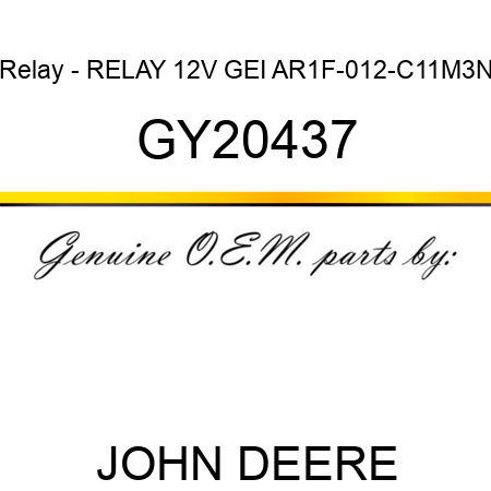 Relay - RELAY, 12V GEI AR1F-012-C11M3N GY20437