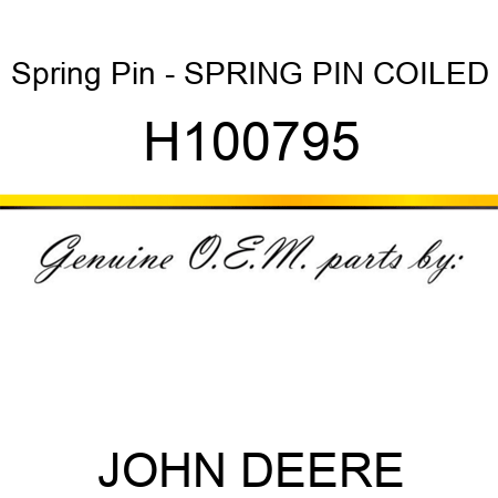 Spring Pin - SPRING PIN, COILED H100795