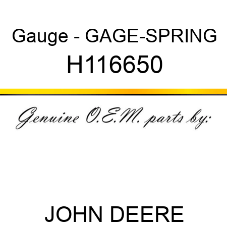 Gauge - GAGE-SPRING H116650