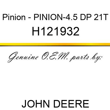 Pinion - PINION-4.5 DP, 21T H121932