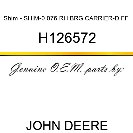 Shim - SHIM-0.076 RH BRG CARRIER-DIFF. H126572