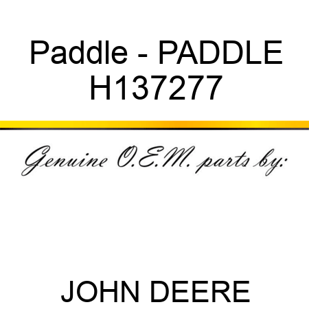 Paddle - PADDLE H137277