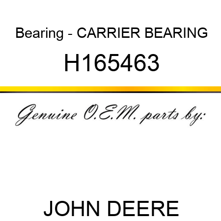 Bearing - CARRIER, BEARING H165463