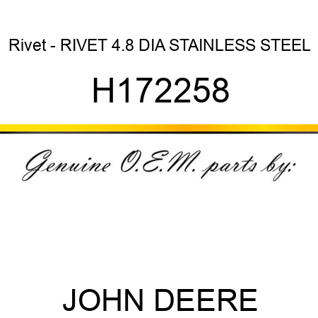 Rivet - RIVET 4.8 DIA STAINLESS STEEL H172258