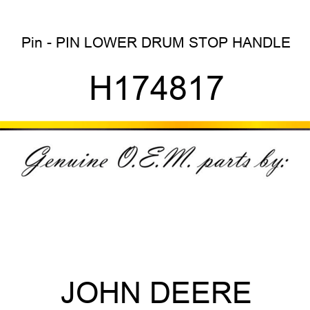 Pin - PIN, LOWER DRUM STOP HANDLE H174817