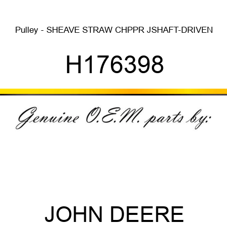 Pulley - SHEAVE, STRAW CHPPR JSHAFT-DRIVEN H176398