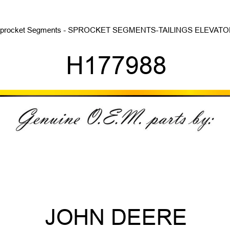 Sprocket Segments - SPROCKET SEGMENTS-TAILINGS ELEVATOR H177988