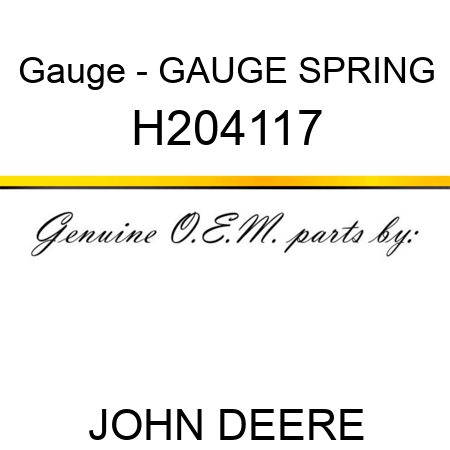 Gauge - GAUGE, SPRING H204117