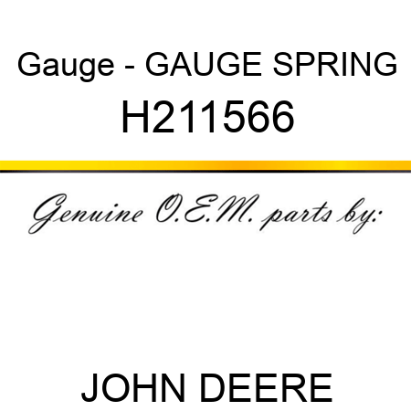 Gauge - GAUGE, SPRING H211566