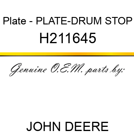Plate - PLATE-DRUM STOP H211645