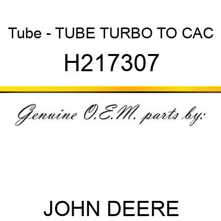 Tube - TUBE, TURBO TO CAC H217307