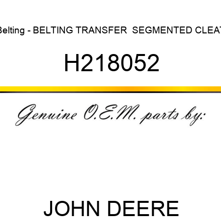 Belting - BELTING, TRANSFER  SEGMENTED CLEAT H218052