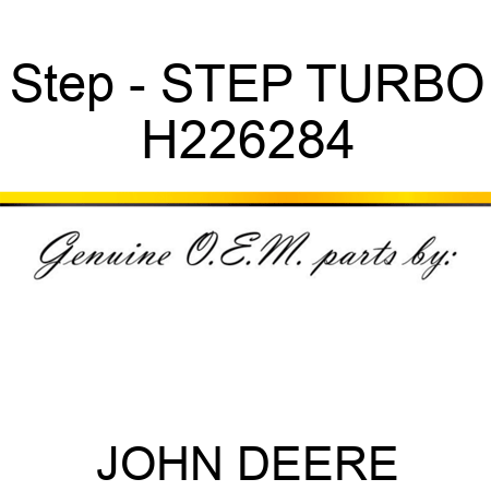 Step - STEP, TURBO H226284