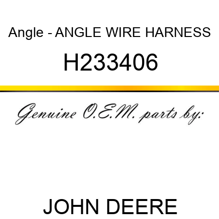 Angle - ANGLE, WIRE HARNESS H233406