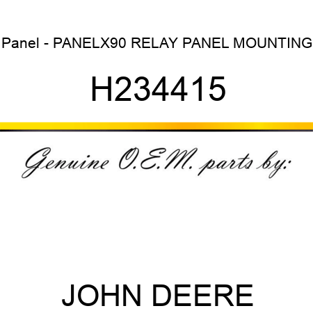 Panel - PANEL,X90 RELAY PANEL MOUNTING H234415