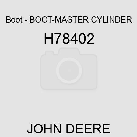Boot - BOOT-MASTER CYLINDER H78402