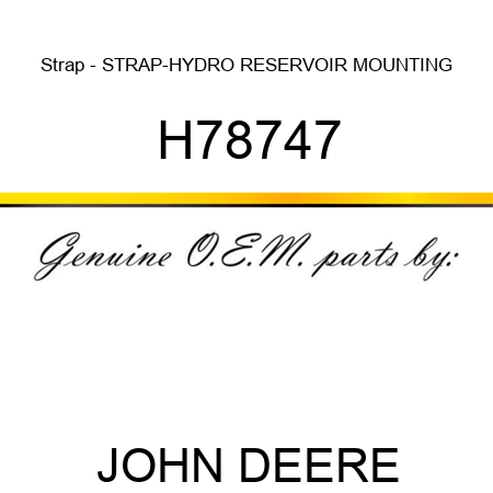 Strap - STRAP-HYDRO RESERVOIR MOUNTING H78747