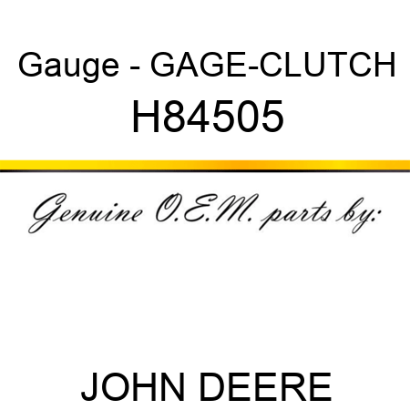 Gauge - GAGE-CLUTCH H84505