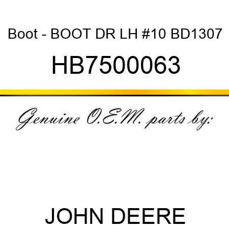 Boot - BOOT DR LH #10 BD1307 HB7500063