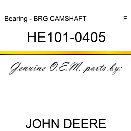 Bearing - BRG, CAMSHAFT                     F HE101-0405