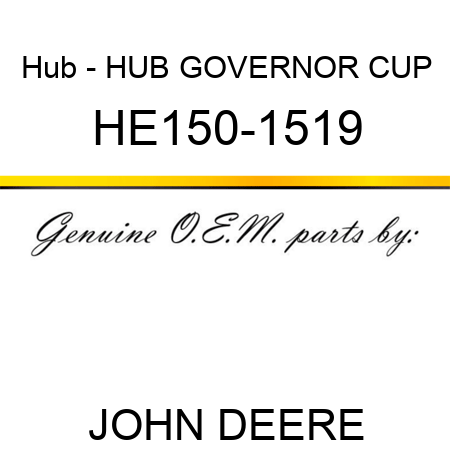 Hub - HUB, GOVERNOR CUP HE150-1519