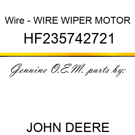 Wire - WIRE, WIPER MOTOR HF235742721