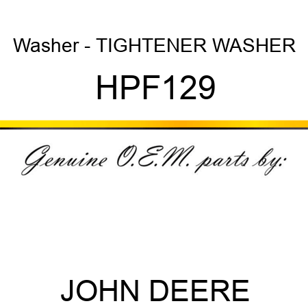 Washer - TIGHTENER WASHER HPF129