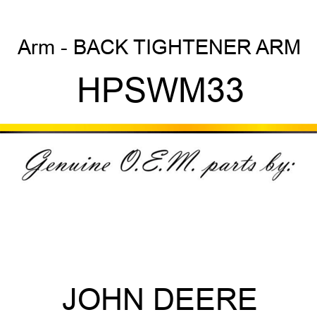 Arm - BACK TIGHTENER ARM HPSWM33