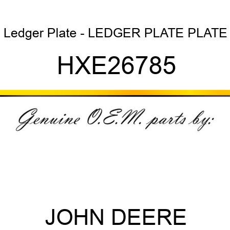 Ledger Plate - LEDGER PLATE, PLATE HXE26785