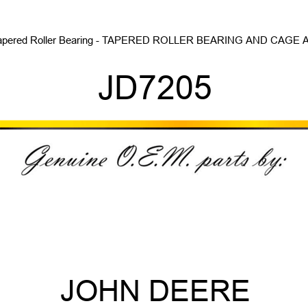 Tapered Roller Bearing - TAPERED ROLLER BEARING, AND CAGE AS JD7205
