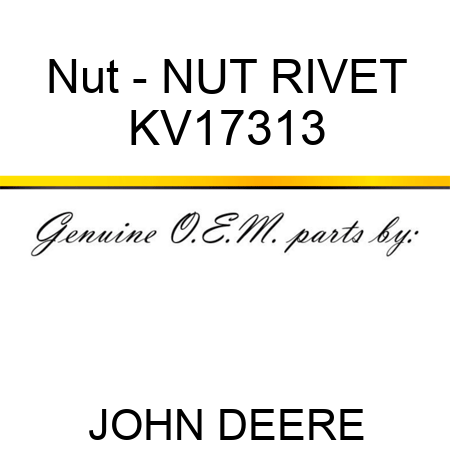 Nut - NUT, RIVET KV17313