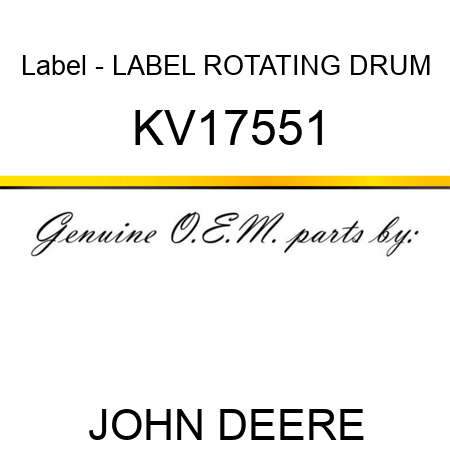 Label - LABEL, ROTATING DRUM KV17551