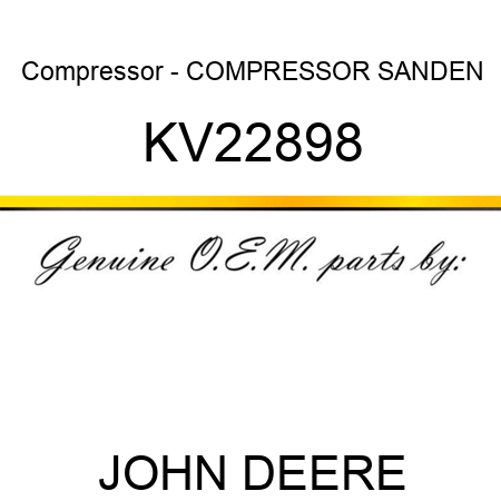 Compressor - COMPRESSOR, SANDEN KV22898