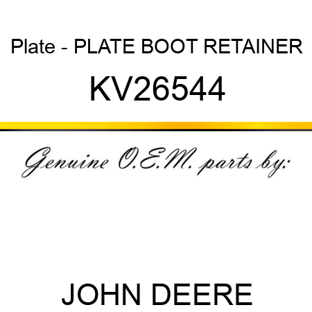 Plate - PLATE, BOOT RETAINER KV26544