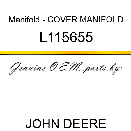Manifold - COVER, MANIFOLD L115655