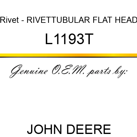 Rivet - RIVET,TUBULAR FLAT HEAD L1193T