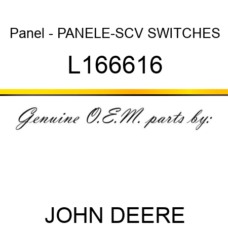 Panel - PANEL,E-SCV SWITCHES L166616